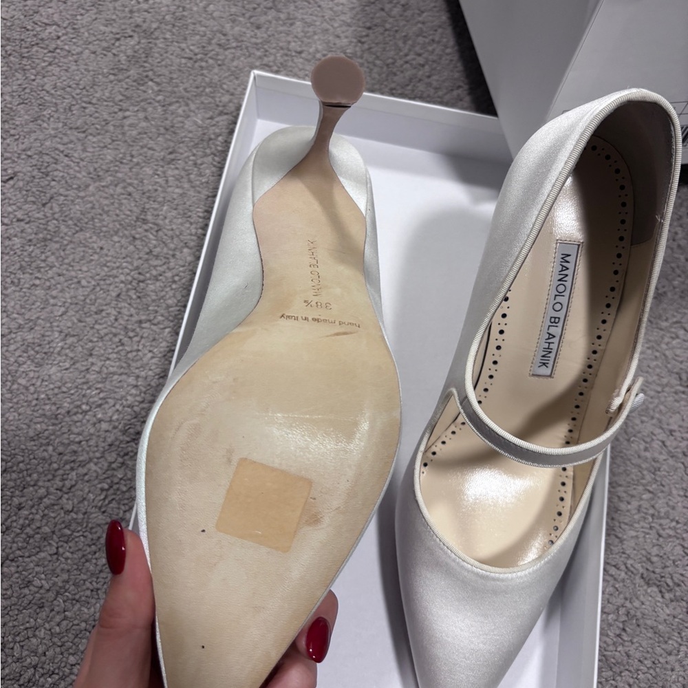 Manolo Blahnik Camparinew Mary Jane Stiletto Pumps - Picture 4 of 5